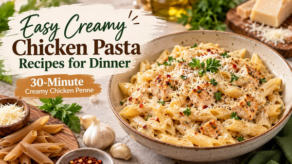 Easy Creamy Chicken Pasta Recipes for Dinner – 30-Minute Creamy Chicken Penne