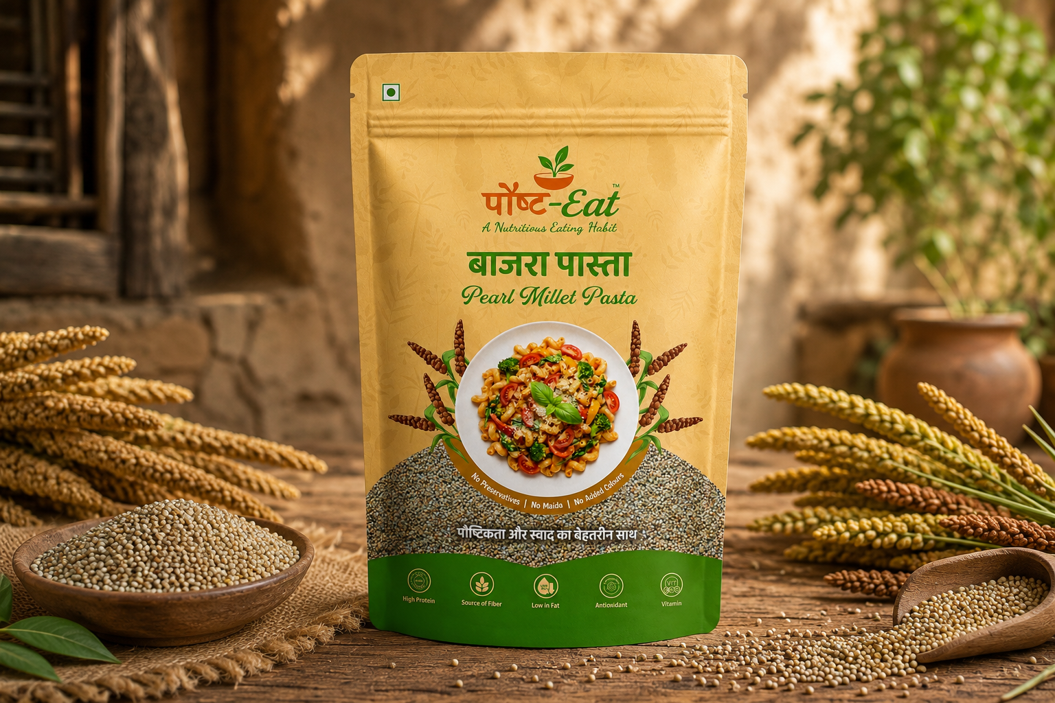 Bajra Pasta Penne Shape