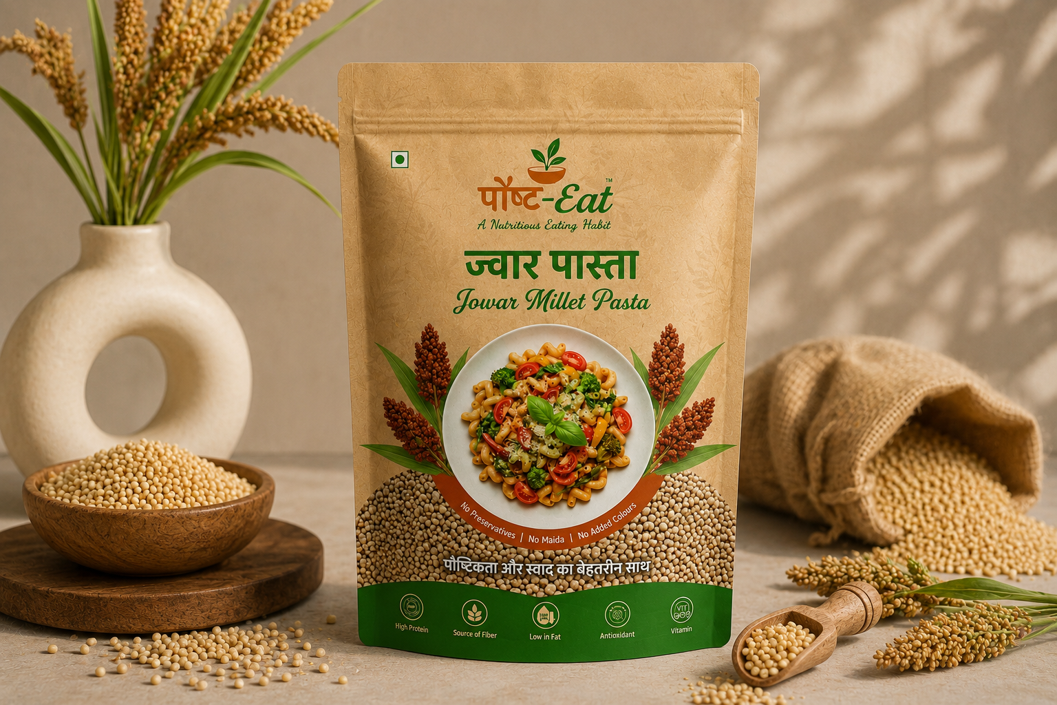 Sorgum Millet Pasta Penne Shape