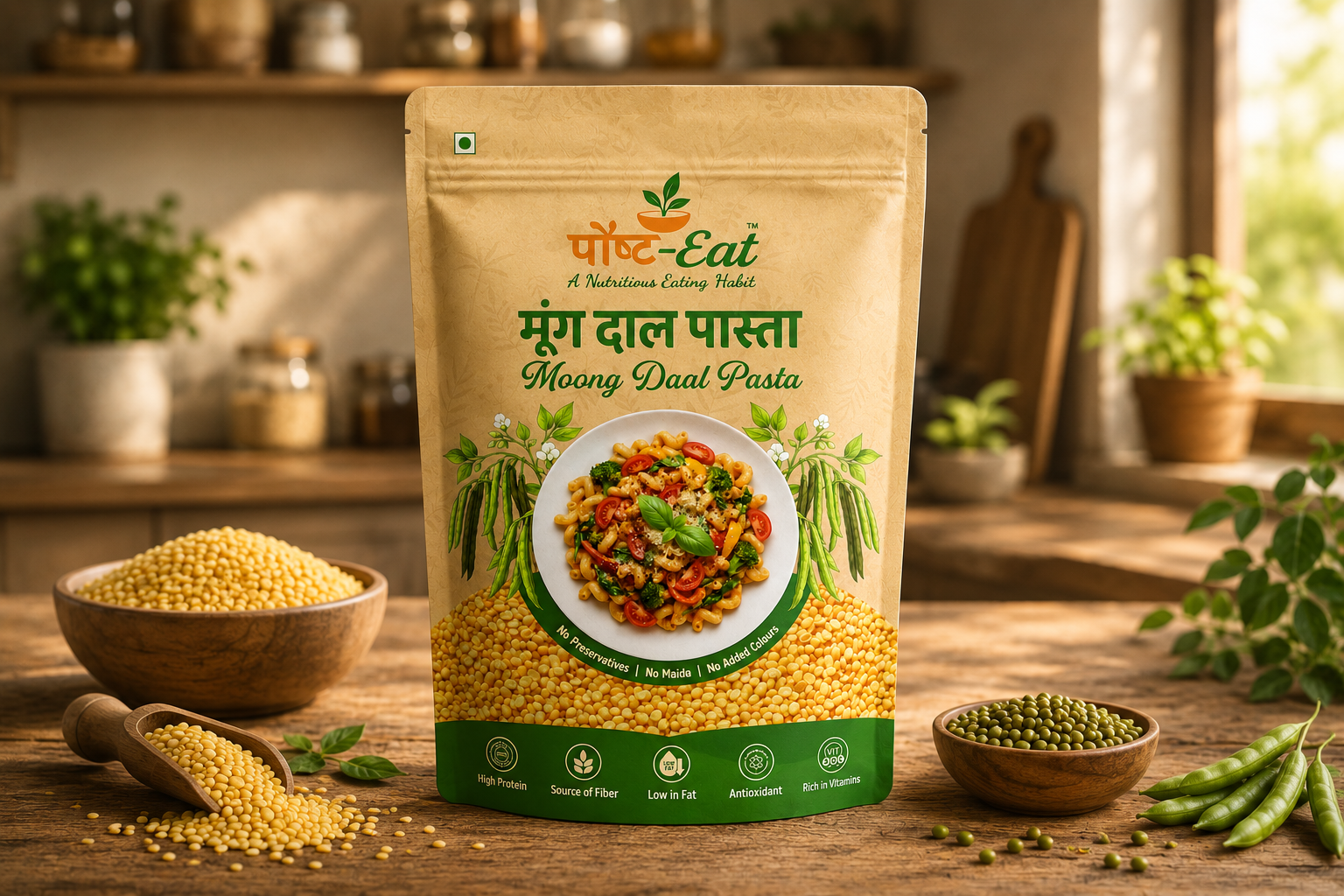Moong Dal Pasta Penne Shape
