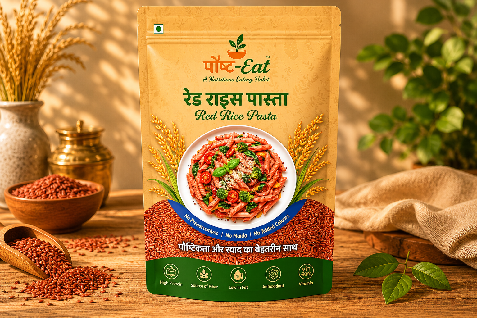 Red Rice Pasta Penne Shape