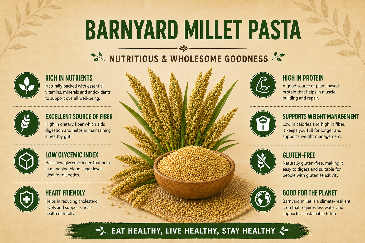 Barnyard Millet Pasta Penne Shape