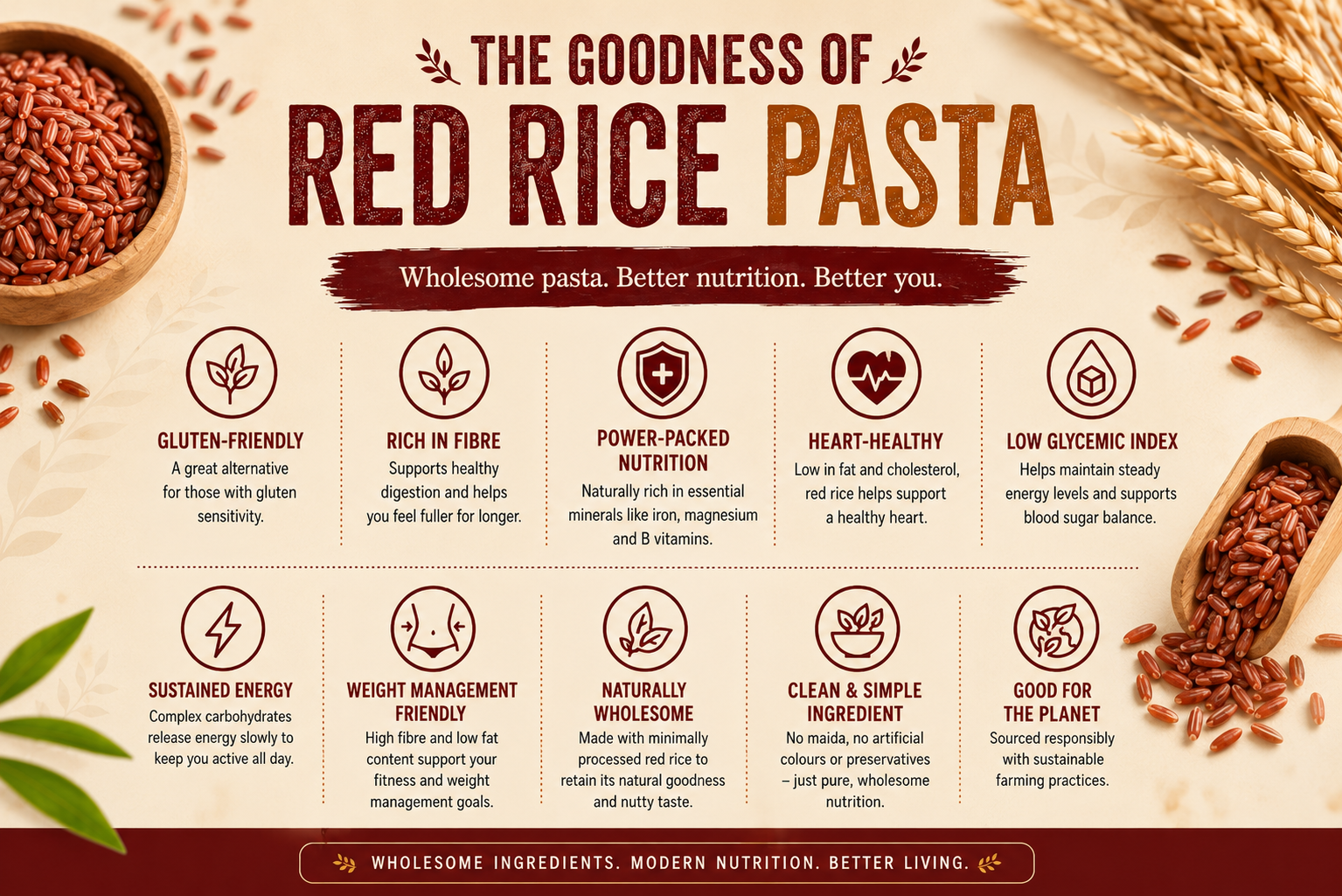 Red Rice Pasta Penne Shape