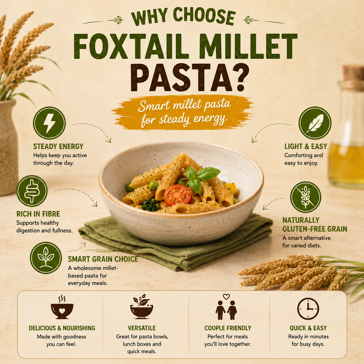 Foxtail Millet Pasta Penne Shape