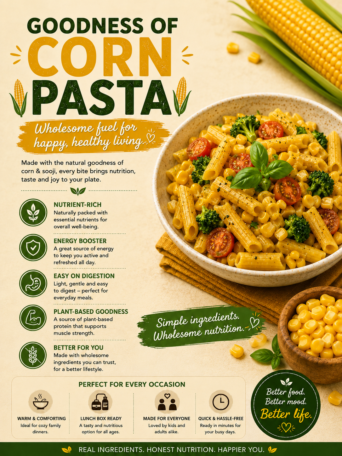 Corn Pasta Penne Shape