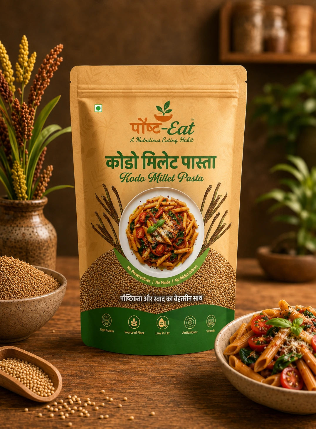 कोदो/Kodo Millet Pasta Penne Shape