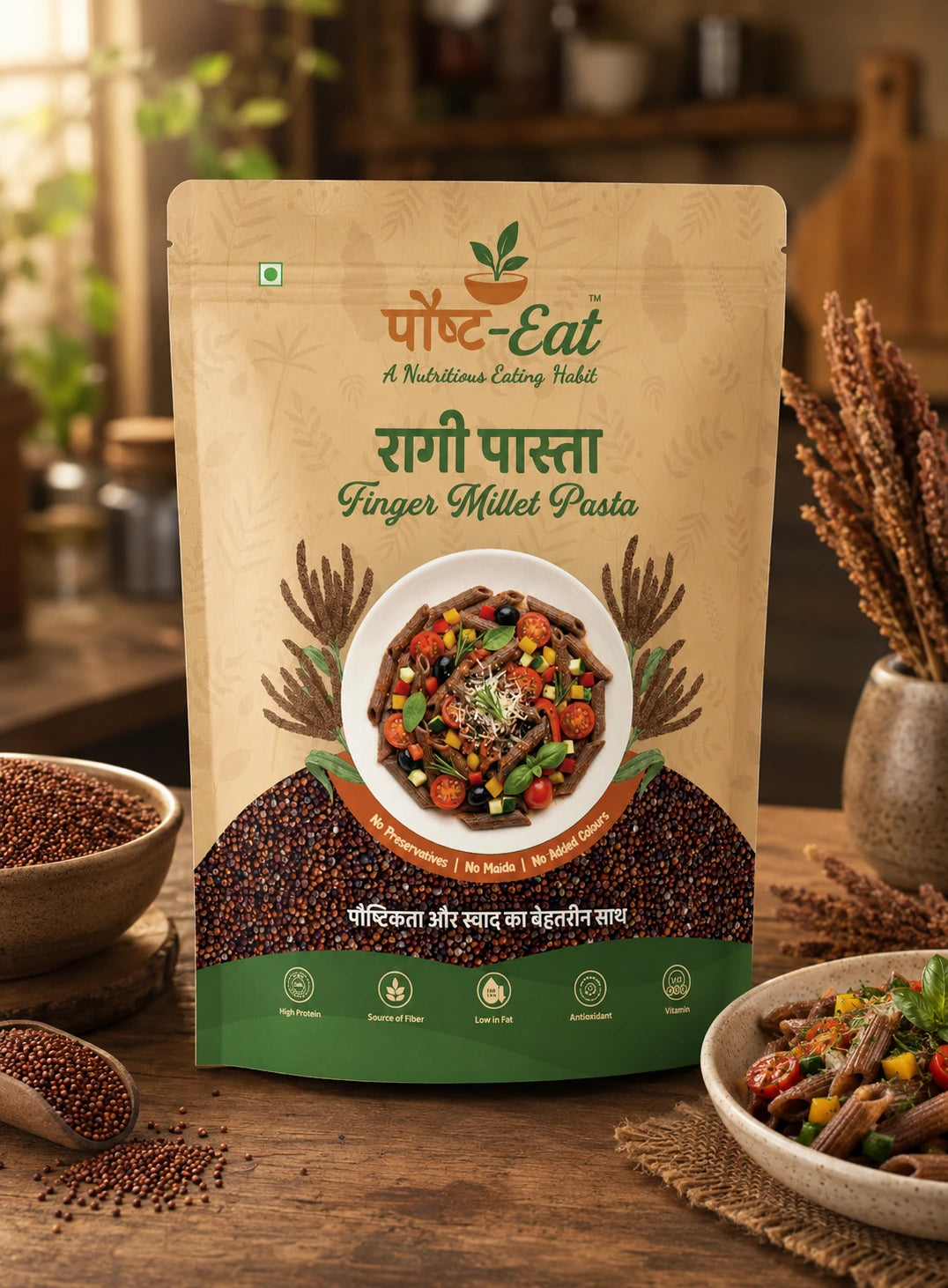 रागी/Ragi Pasta Penne Shape