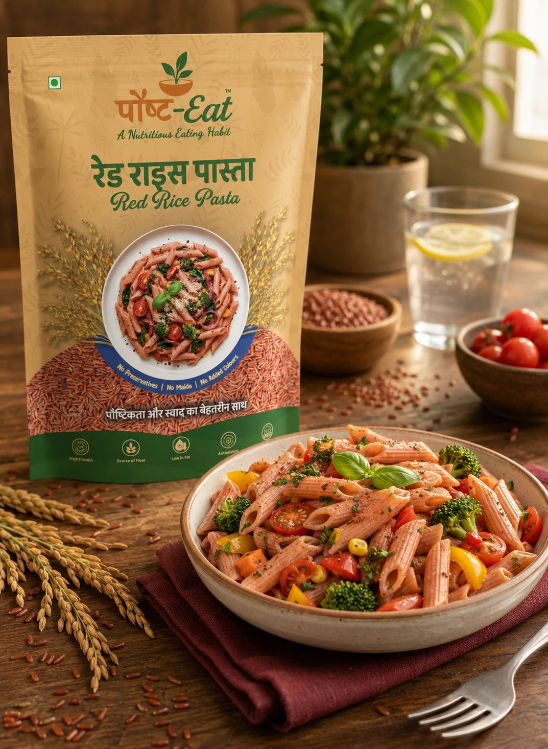 रेड राइस/Red Rice Pasta Penne Shape