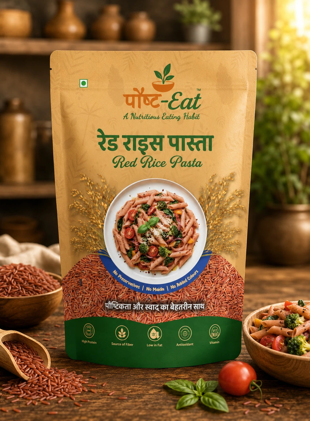 रेड राइस/Red Rice Pasta Penne Shape