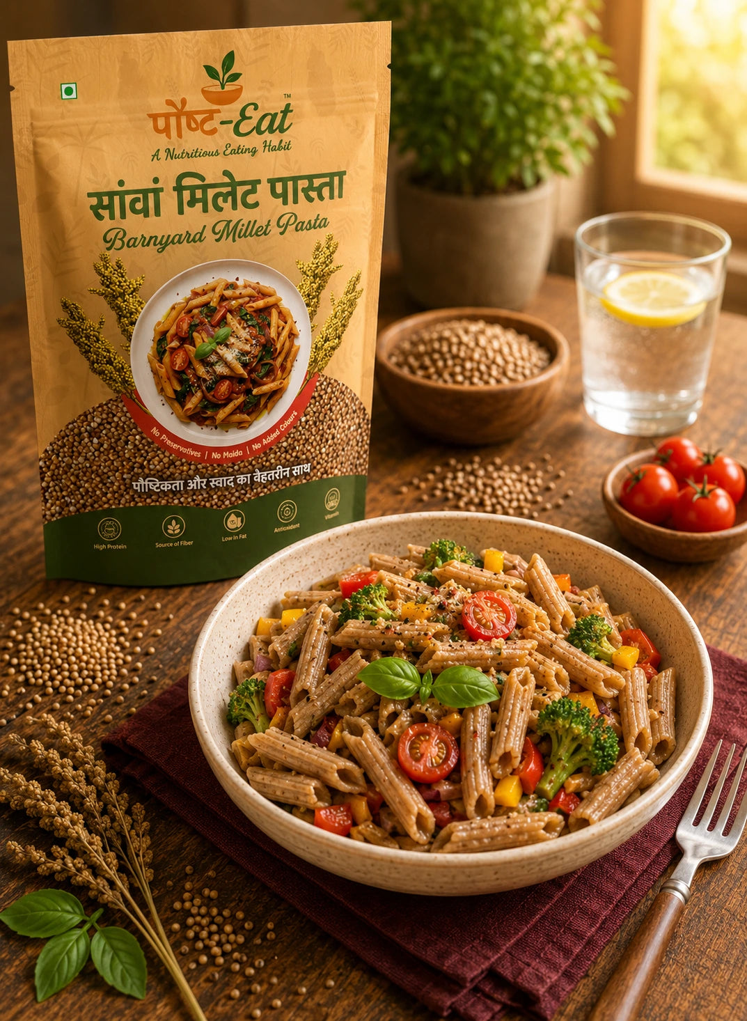 सांवा/Barnyard Millet Pasta Penne Shape