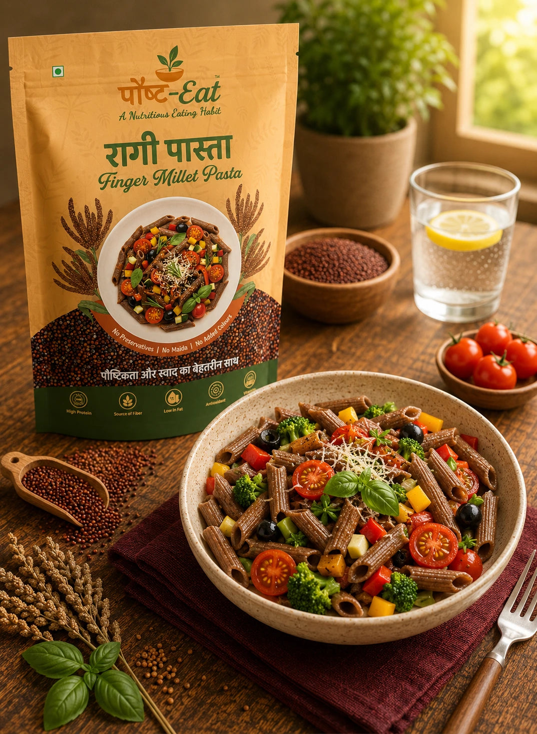 रागी/Ragi Pasta Penne Shape