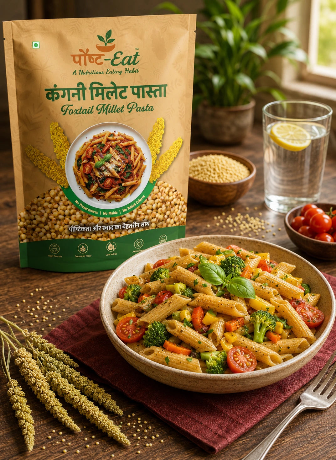 कंगनी/Foxtail Millet Pasta Penne Shape