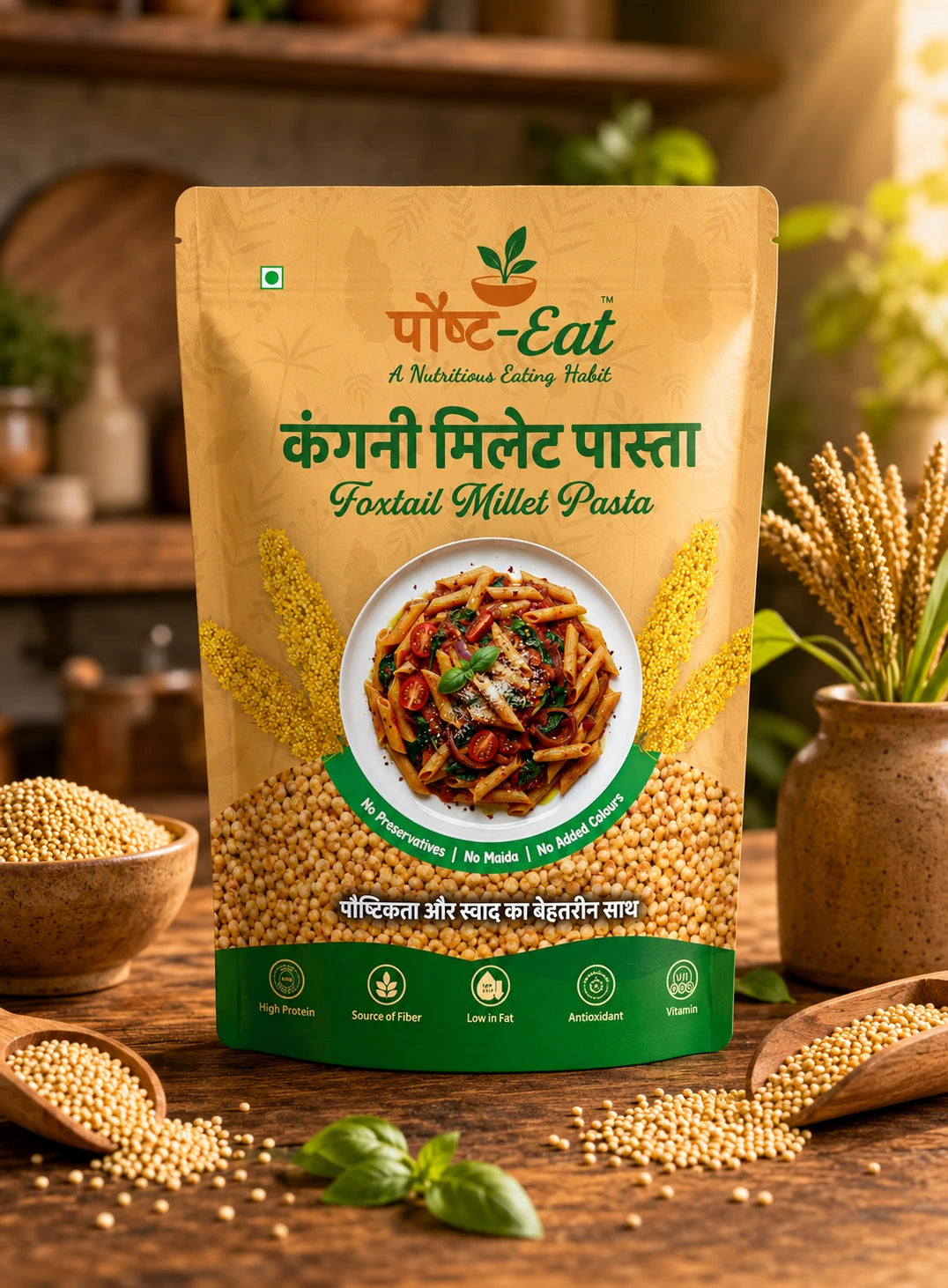 कंगनी/Foxtail Millet Pasta Penne Shape