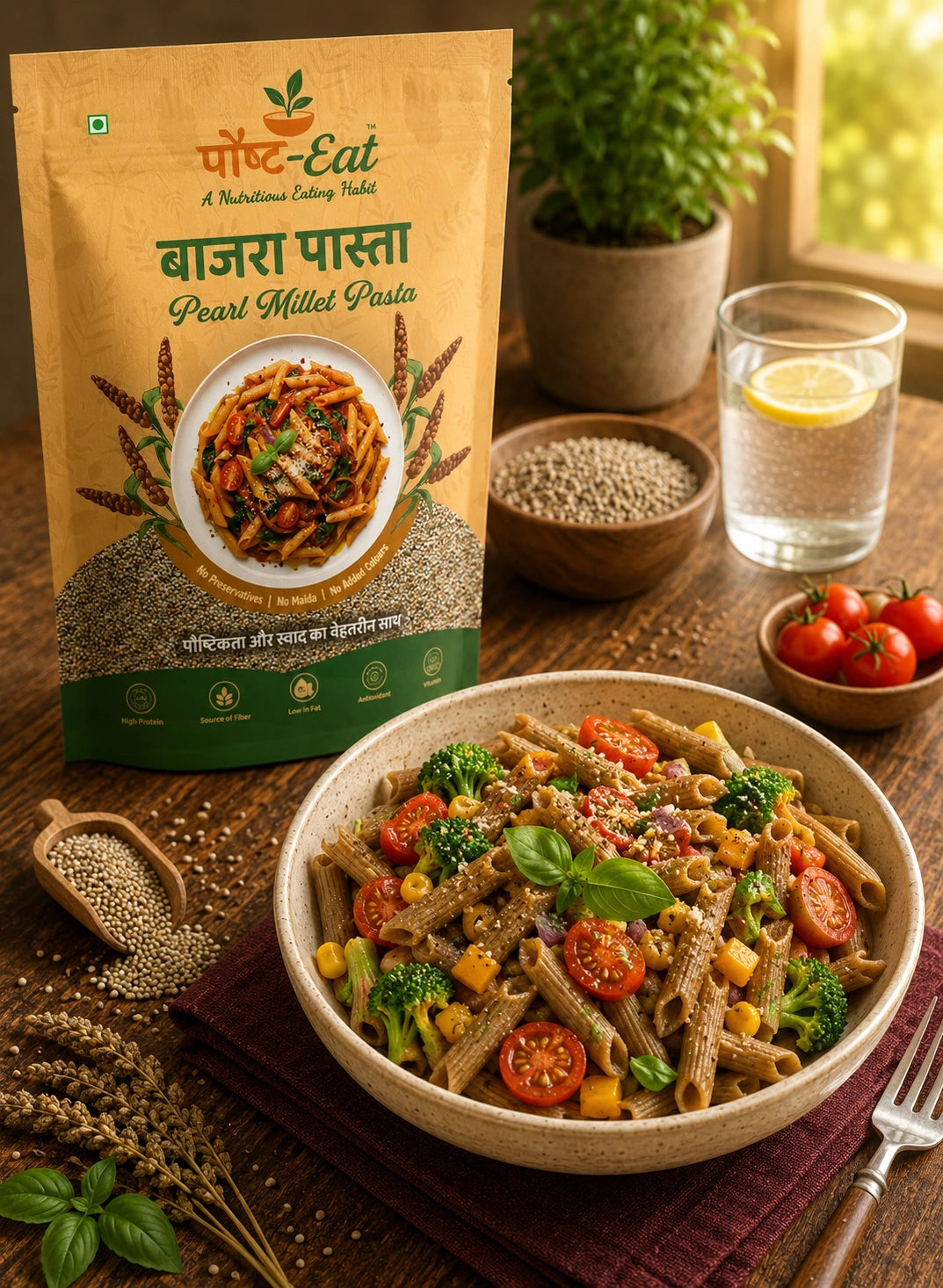 बाजरा/Pearl Millet Pasta Penne Shape