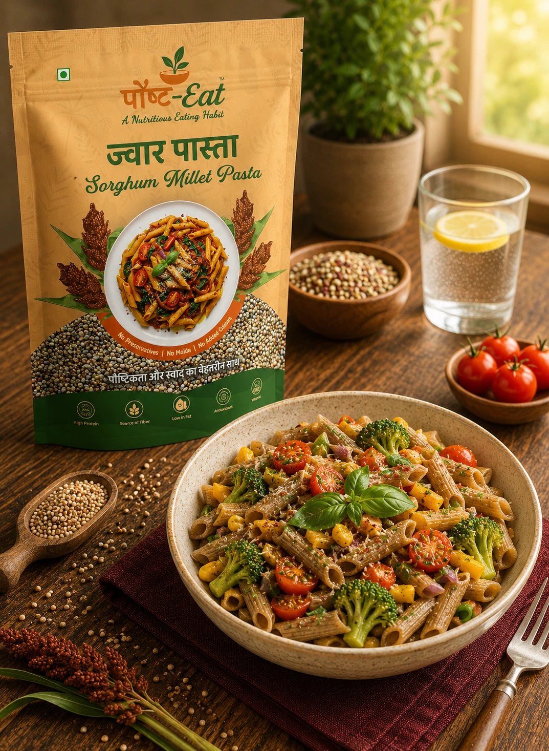 ज्वार/Sorgum Millet Pasta Penne Shape