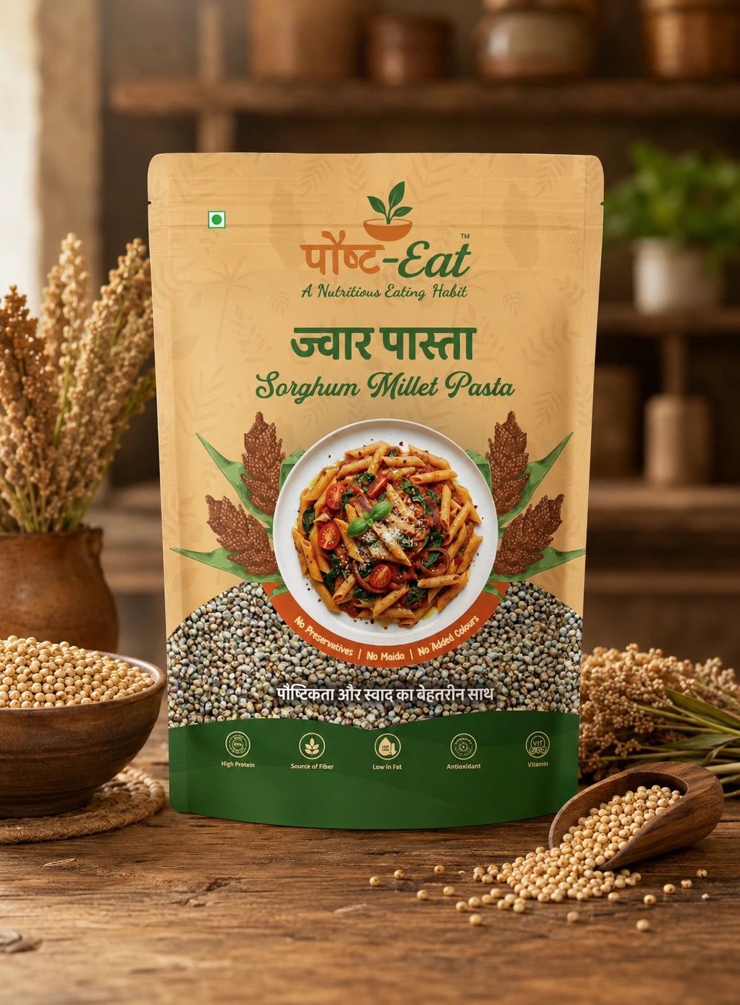 ज्वार/Sorgum Millet Pasta Penne Shape